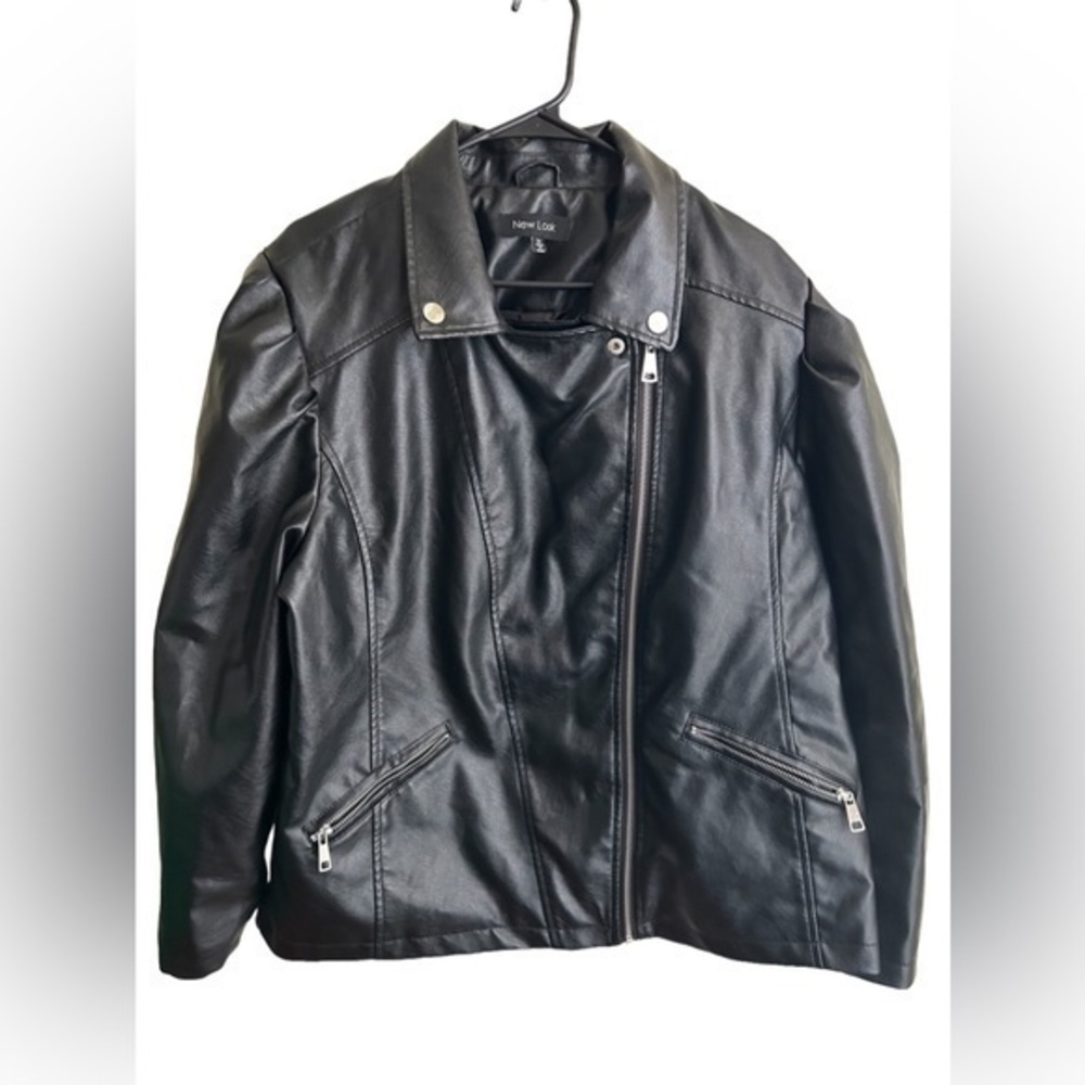 New Look black faux leather jacket